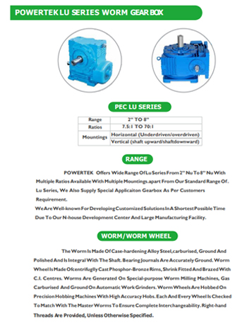 worm-gear-box-lu-selection-dimension-chart